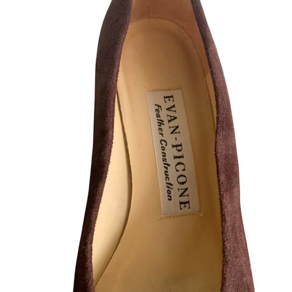 Vintage Evan Picone Suede Chocolate Brown Pumps Size 6.5 M Classic Career - Picture 2 of 9